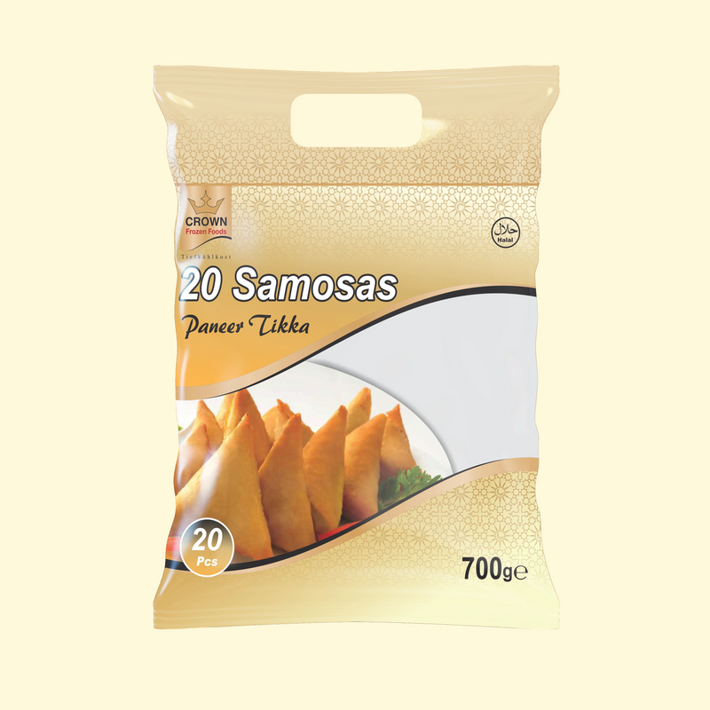 Crown Foods Paneer Tikka Samosas 20Pcs - 700g