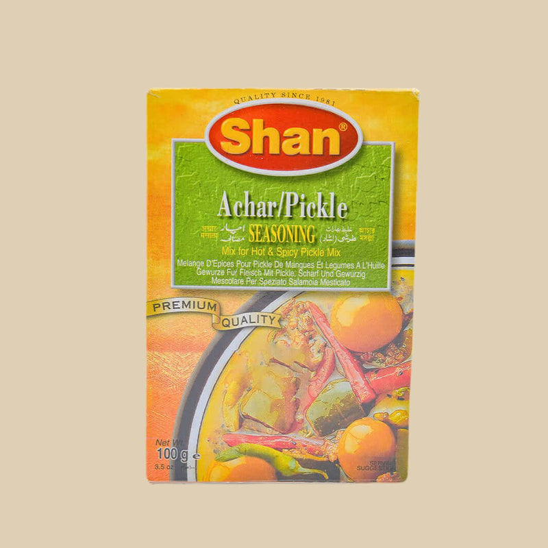 This 100g pack of Shan Achar/Pickle Seasoning will give you all the flavor you need for your pickles. The carefully selected mix of spices and herbs creates a deliciously tangy and savory taste. Enjoy a burst of flavor and spice with each bite!