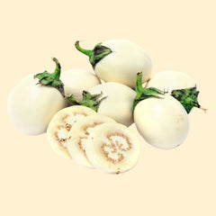 Introducing the 'albino' of vegetables: the White Eggplant! Perfect for any Italian dish, this odd little eggplant packs a unique flavor and color. And, it's sure to be the conversation starter at your next dinner party! Get crackin'!