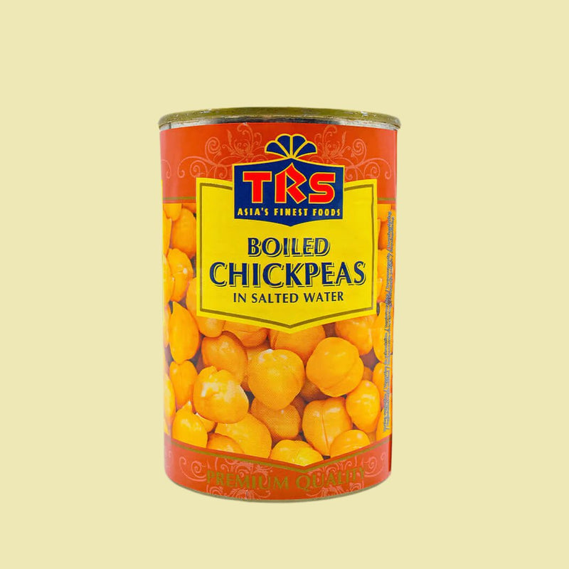 TRS Boiled Chickpeas (Kabuli Chana) 800g are a nutritious addition to your pantry. These boiled chickpeas are perfect for adding to salads, soups, and other dishes. With no added flavors or preservatives, these delicious chickpeas are a natural, healthy choice.