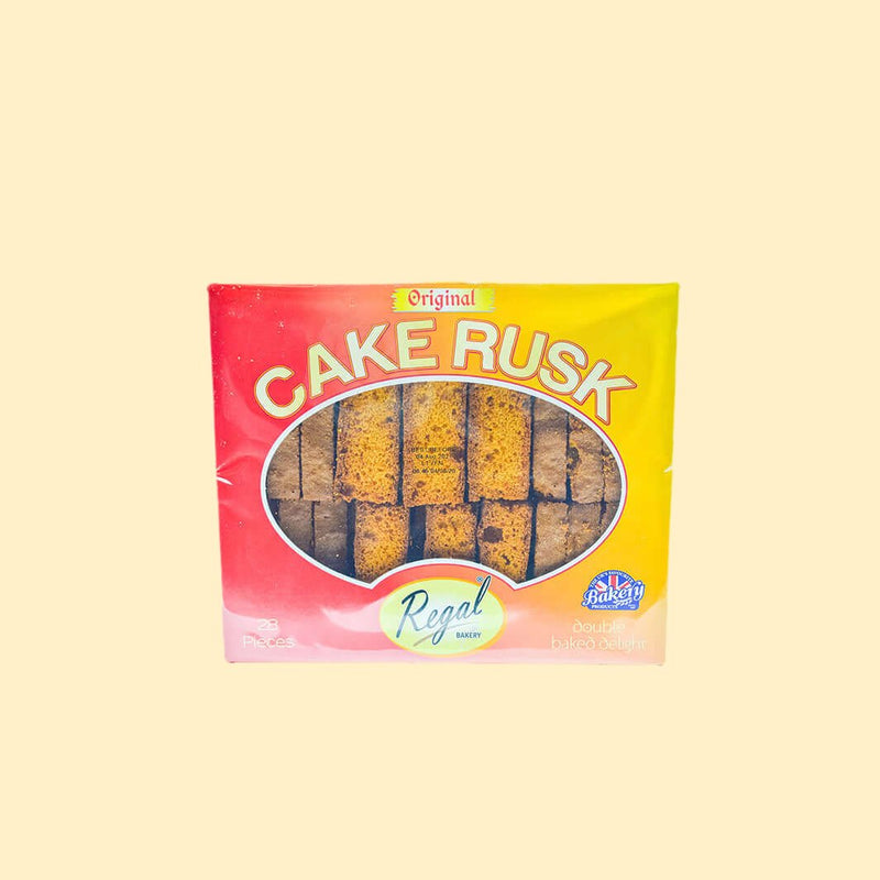 Delight in the sweet, crispy crunch of Regal Cake Rusk - 28 Pcs. Enjoy the perfect balance of sweetness and crunchiness in every bite. Perfectly packaged to ensure its freshness and flavor, Regal Cake Rusk is an ideal treat for any occasion!