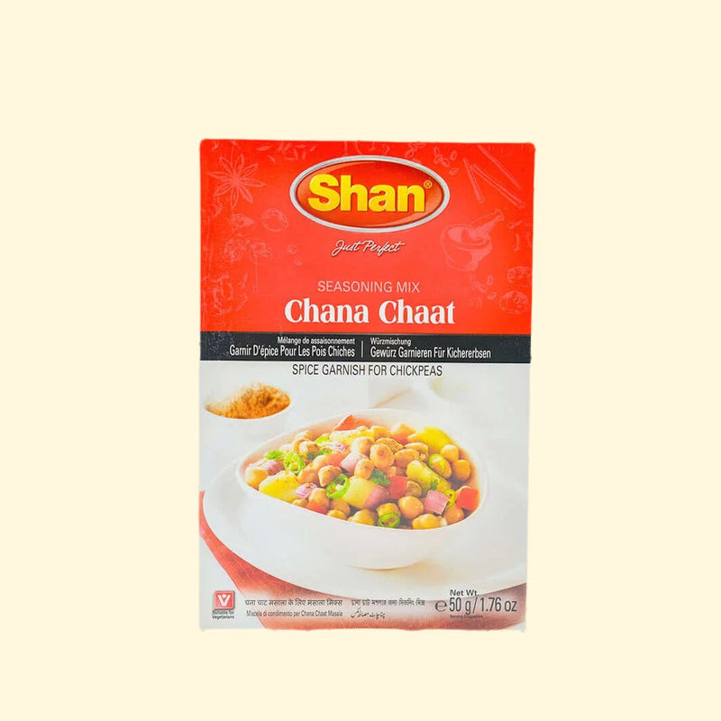 Savor the delicious flavors of Shan Chana Chaat 50g. Made with quality ingredients, this unique mixture of aromatic spices, chickpeas and traditional herbs is perfect for delectable chaat dishes. Serve with your favorite garnishes and relish its distinctive and tantalizing flavor.