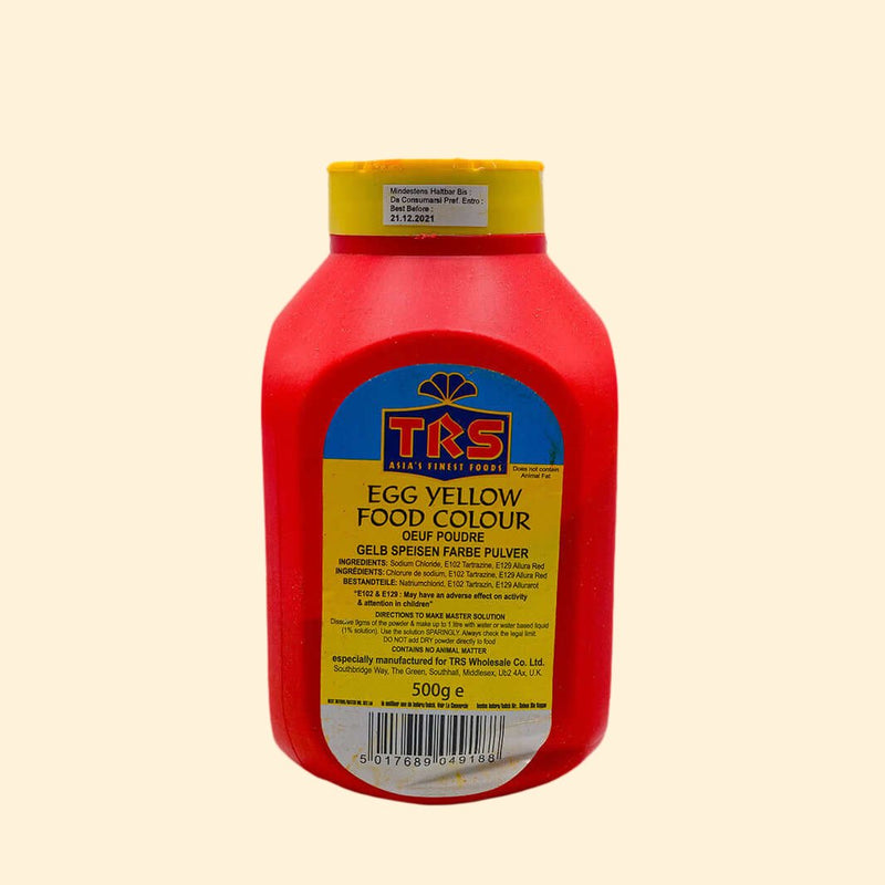 Introducing TRS Egg Yellow Food Colour, a dye that'll make all your culinary creations bright and sunny! This 500g of powder packs a punch, letting you create a cheerful hue in with just a pinch. Plus, it is egg-based and harmless to your health! Add a happy yolk to all your dishes!