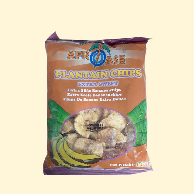 Afroase-Plantain Chips Extra Sweet 80g