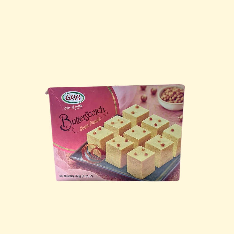 Delight your tastebuds with the delicious GRB Butterscotch Soanpapdi! With 250g of the sweet, crunchy treat, your senses won't know what hit them! Perfect for sweet-toothed friends and family (or just yourself), indulge in this scrumptious snack!