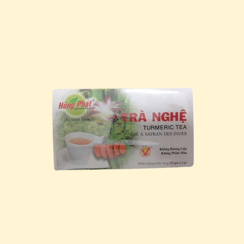 Introducing Hung Phat Tra Nghe Tumeric Tea! This flavorful, calming tea packs 50g of aromatic spices and herbs that'll make you feel like you've been whisked away to a spa. So, sit back, sip, and relax! Now that's what we call a well-deserved timeout