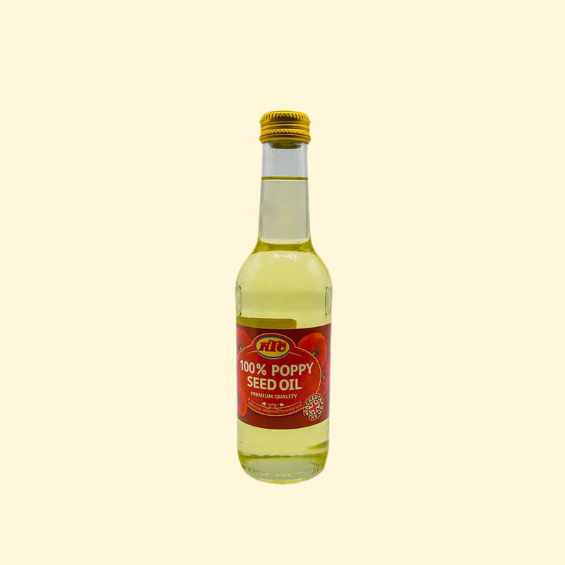 Add some flavor to your dishes with KTC's Poppy Seed Oil! This 250ml bottle has the perfect amount of oil for livening up your meals, whether you're drizzling on salads, using for baking, or cooking something special. Not to mention the nutty aroma and flavor, which will have your mouth watering in no time! Yum!