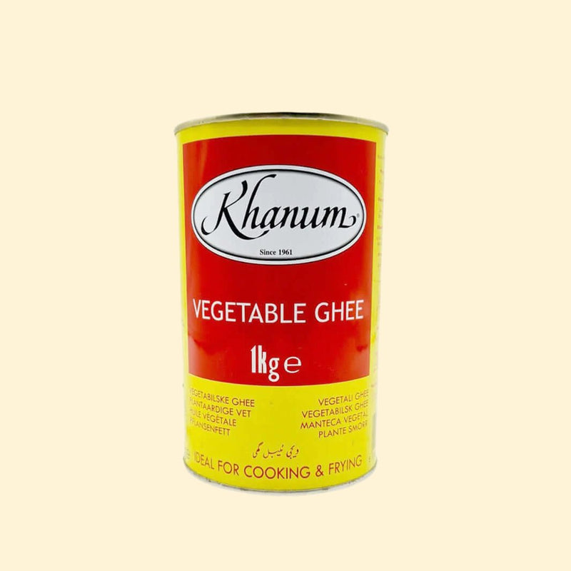 Khanum Vegetable Ghee will make your dishes shine—literally! This one-of-a-kind ghee will add flavor, texture, and a whole lotta love to all your culinary creations! Perfect for cooking, baking, sautéing, and more, this 1kg of ghee glory will have you saying "ghee-la-la!" in no time!