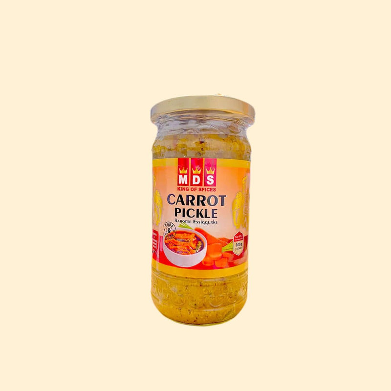 MDS Carrot Pickle is made with the freshest carrots to give you the authentic Indian taste. With 300g of pickle, it is the perfect condiment for any meal and is sure to spice up your palate. Enjoy the perfect balance of tangy and sweet flavors with every bite.