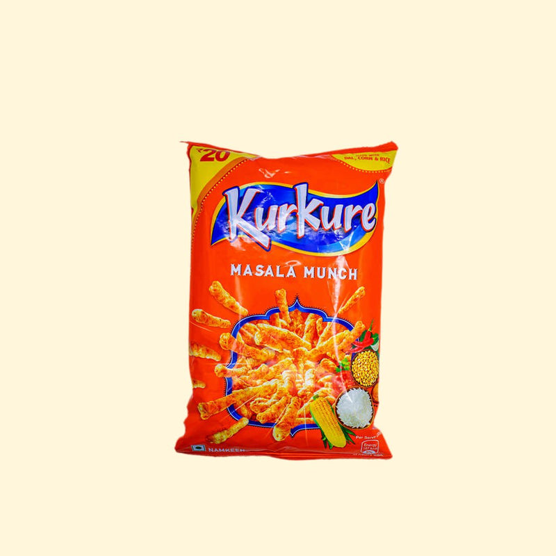 Munch your way to maaadness with Kurkure Masala Munch 90g! Get your tastebuds tingling with this crispy and spicy snack. It's the perfect way to get your "munch on" and fill up without feeling guilty. Spice up your day with Kurkure Masala Munch!