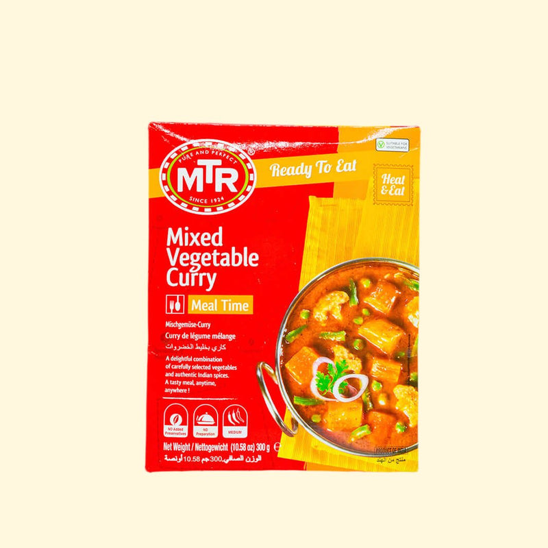 MTR Mixed Vegetable Curry 300g is a delicious and convenience-focused dish. This convenient mix contains a variety of vegetables and herbs for a delicious blend of traditional Indian flavors. Enjoy a delicious meal with this mix in just minutes.