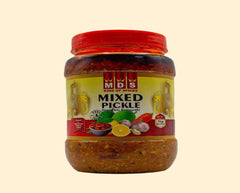  Introduce your tastebuds to the delight that is MDS Mixed Pickle - 1Kg. This pickle is prepared with the best quality ingredients, including mango, garlic, lemon, and mustard seeds, to make it savory and delicious. It's a great addition to any meal and will be a hit with your family and friends. Enjoy the unique flavor of MDS Mixed Pickle - 1Kg.