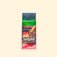 Selection Najjar Coffee is a delightful blend of premium quality Arabica and Robusta beans. This medium-bodied coffee is lightly roasted to provide a mellow taste, and comes in a 450g bag. Enjoy a cup of Selection Najjar coffee for a delicious morning pick-me-up.