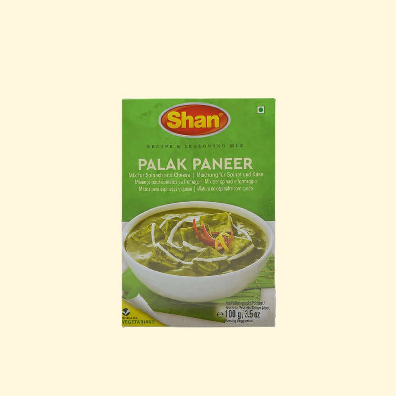 Shan Palak Paneer 100g is a delicious food item made with an authentic and traditional recipe. It is a creamy and rich sauce cooked with spinach, onion and herbs, finished with a hint of ginger. The blend of flavors creates a unique taste that is sure to satisfy your palate. It is easy to prepare and a perfect side dish for any meal.