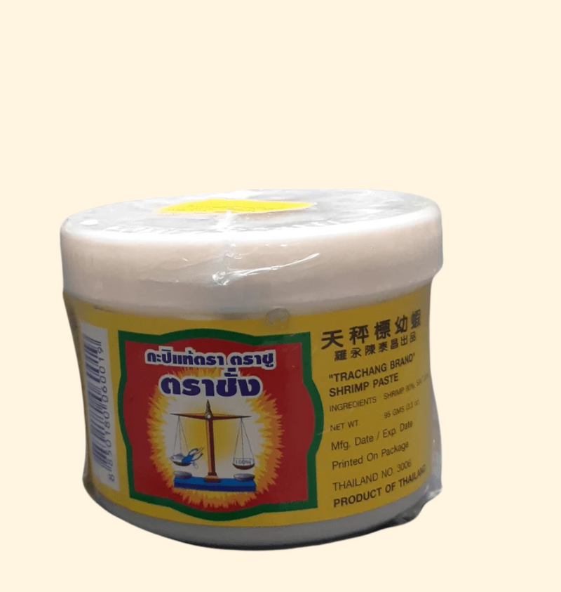 Trachang Brand Anidu Shrimp Paste 95g is a fermented condiment made with shrimp, salt, and sugar. It adds a distinct, savory flavor to dishes. Used for dipping, marinating, or as an ingredient in Thai food, this shrimp paste is sure to provide an explosion of flavor.