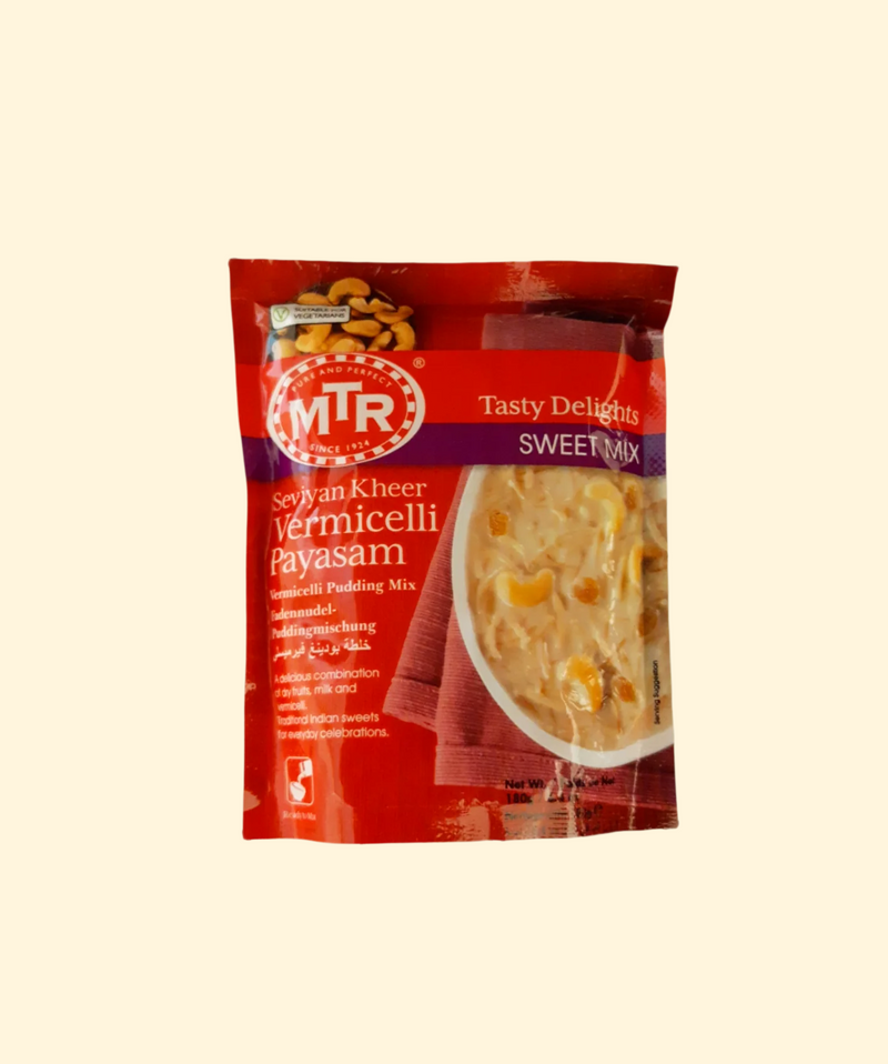 Embark on an adventure of sweet, creamy deliciousness with MTR's Vermicelli Sweet Mix. This 180g snack mix combines crunchy vermicelli, dry fruits, and roasted peanuts for a fulfilling, one-of-a-kind taste. Experience the thrill of trying something new - we guarantee you won't regret it!