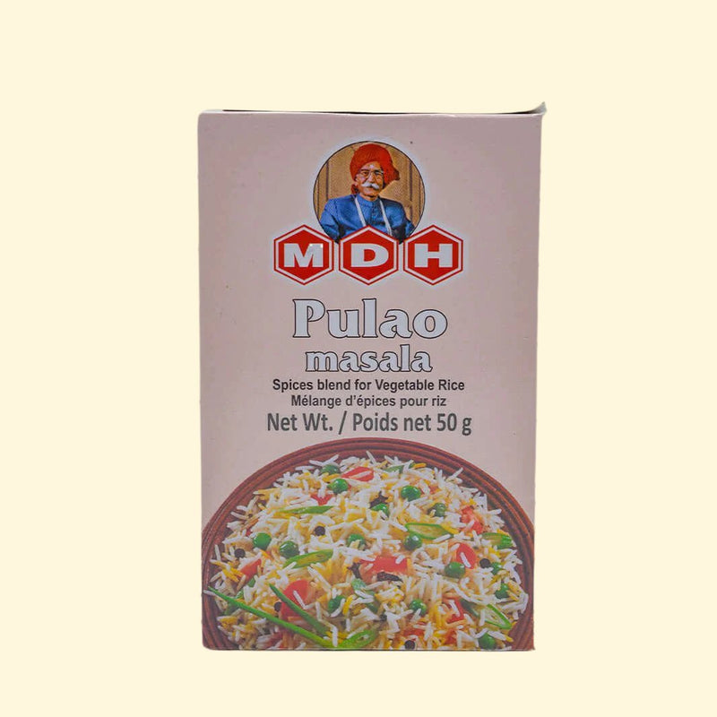    MDH Pulao Masala is the perfect way to add flavor to your pulao dishes. This 50g pack provides an aromatic and delicious blend of coriander, cumin, cardamom, and other spices. Enjoy the subtle yet intense flavor it provides, with no artificial coloring or additives.