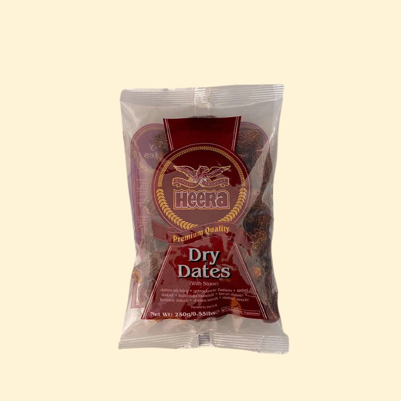 Treat yourself to the sweetness of nature with Heera's Dry Dates! Get 250g of these gooey, chewy treats that are filled with flavor and nutrients. Perfect for snacking, baking, or simply munching – you'll be sure to date these dates!