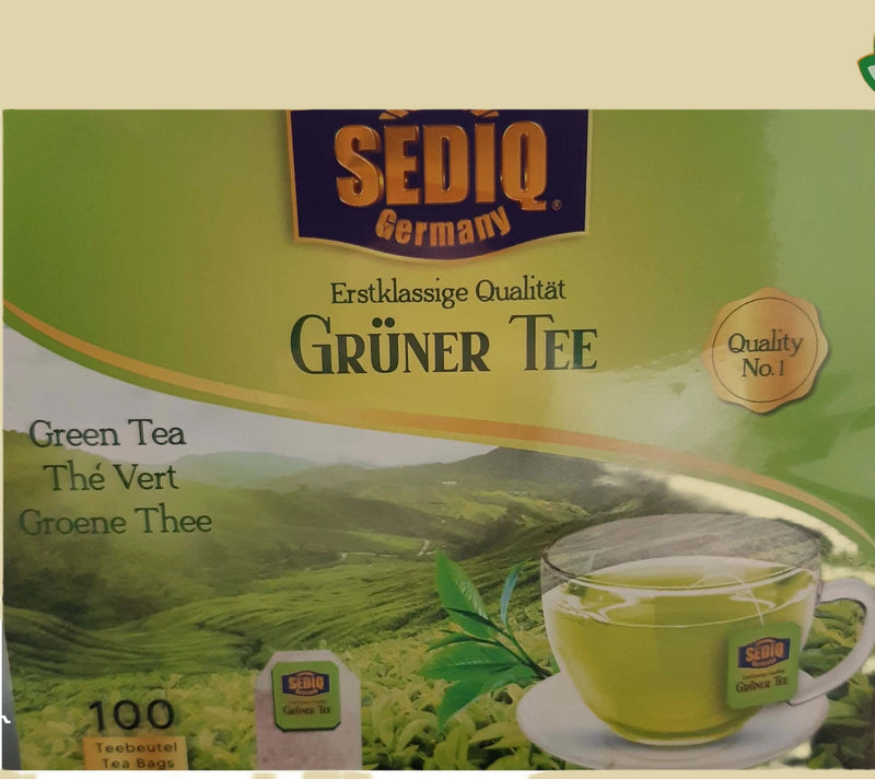 Sediq Grüner Tee 100 Tea Bags is made with green tea of the highest quality, ensuring a delicious cup of tea every time. Each tea bag is individually wrapped for freshness and contains antioxidants and other healthy compounds. Enjoy the natural flavor of Grüner Tee with each cup.