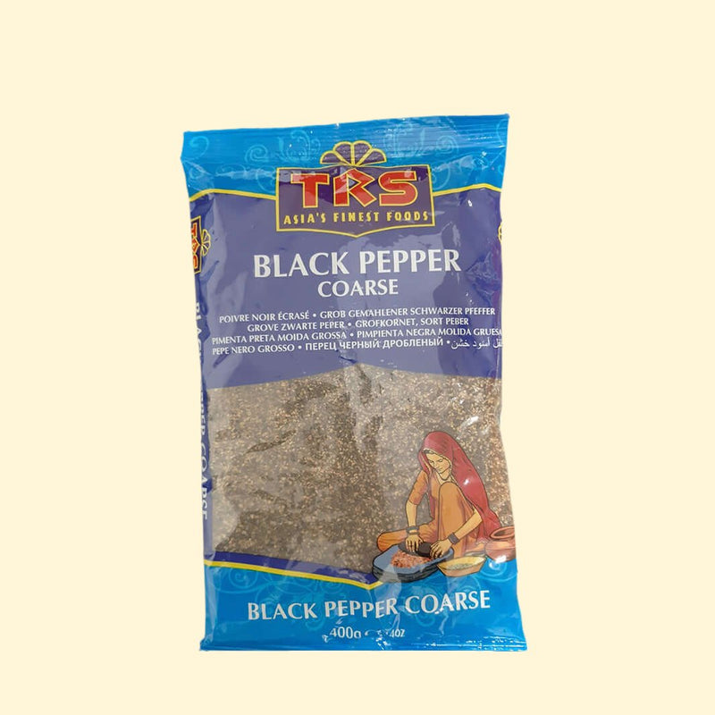  TRS Black Pepper Coarse 400g provides the perfect combination of robust flavor and bold texture. Our black pepper is freshly ground from the highest quality handpicked peppercorns and it has a sharp and pungent aroma that will amplify the flavor of your meals. Enjoy a savory taste that only TRS can bring to your kitchen