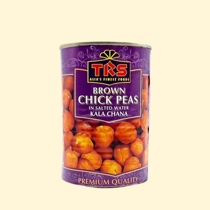 TRS Brown Chick Peas in Salted Water Kala Chana 400g are a nutritious and healthy addition to any meal. They are high in protein and dietary fiber, plus many other vitamins and minerals. The salted water enhances flavor and ensures they are ready to eat straight out of the can. Add them to salads and other dishes for a tasty and nutritious meal.