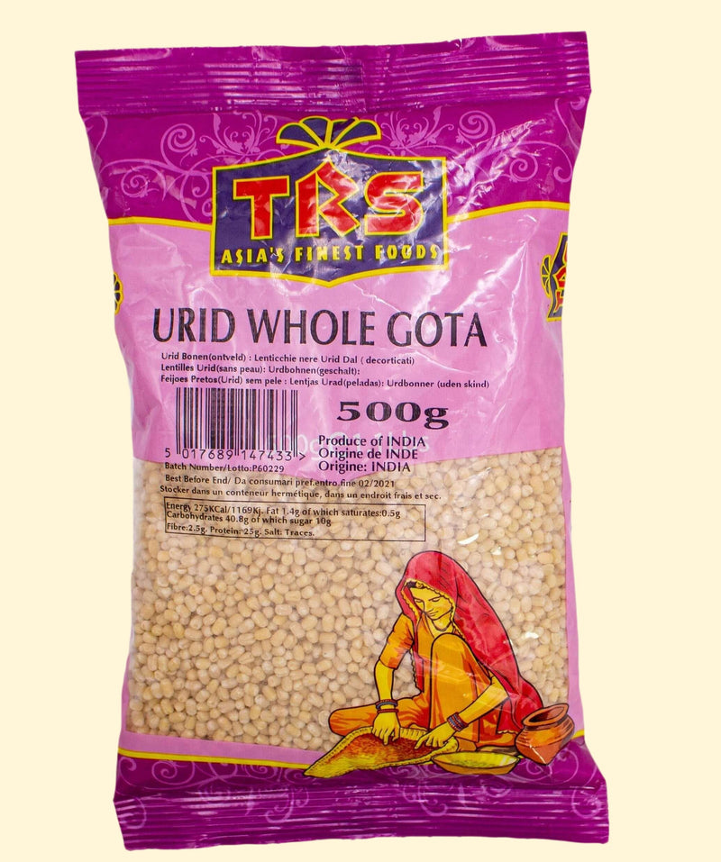 TRS Urid Whole Gota is a high-quality split pulse with a rich flavor. It contains 500g of superior quality urid dal, tasty and full of nutrition. With its excellent source of protein and fiber, TRS Urid Whole Gota is perfect for a balanced diet.