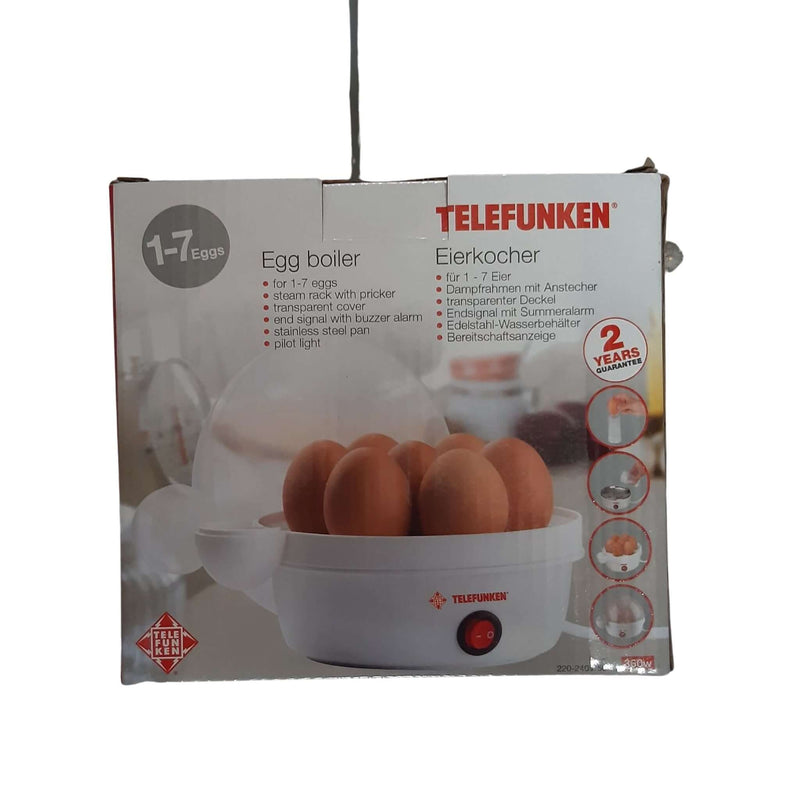 Unlock a whole new level of cooking with TELEFUNKEN Egg Boiler. Boil up to 6 eggs for a satisfying meal in no time, with precise heat regulation and automatic shut-off. Challenge your culinary skills and whip up delicious meals with the egg boiler!