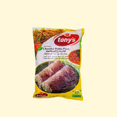 It's time to prepare for puttu cravings with Tony's Chemba Puttu Podi 1Kg! You'll never run out of your favorite powder mix, as this 1Kg bag will last you for ages. Whisk up the perfect puttu with Tony's and you'll have a meal that'll cheer your tastebuds up in no time!