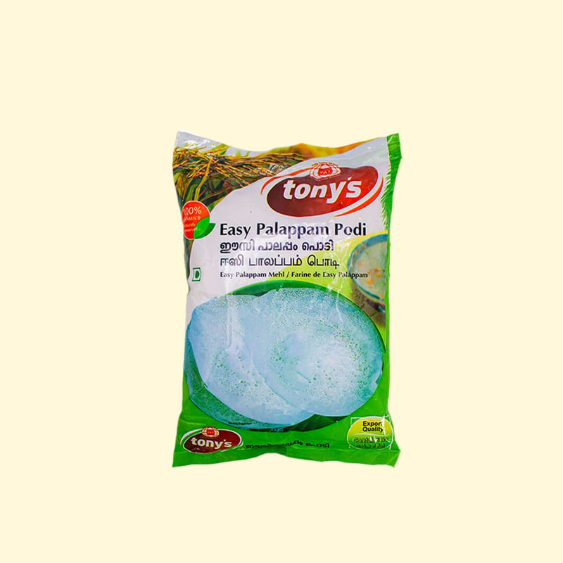 Stop struggling with traditional Palappam-making and try Tony's Easy Palappam Podi! This 1-kilo pack of instant mix will save you time and effort for perfectly fluffy Palappams every time! Get ready to taste palappams from heaven with Tony's! 🤤