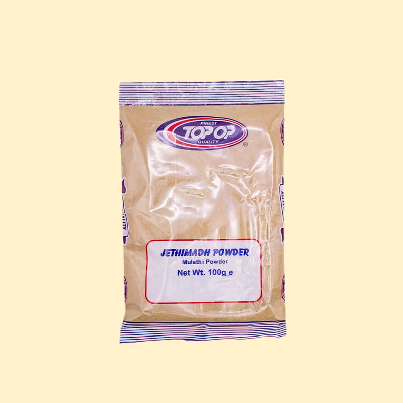  Top Op Jethimadh Powder 100g is a 100% natural and herbal ingredient used in the preparation of various dishes. It is known to have high levels of carbohydrates and proteins, as well as essential vitamins and minerals that aid in digestion. This powder is ideal for adding flavor and texture to any dish.