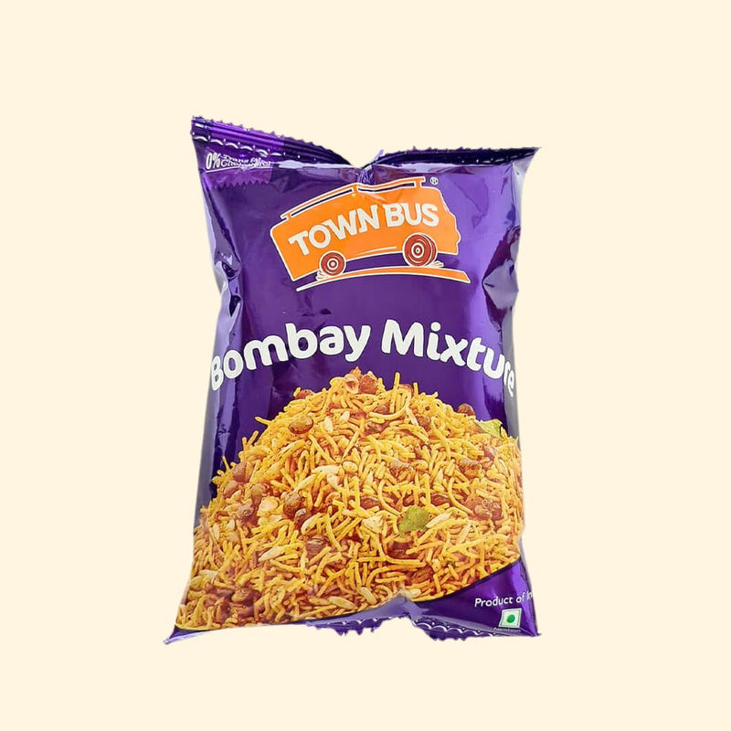 Treat yourself to an enjoyable snacking experience with Town Bus Bombay Mixture 150g! Enjoy a combination of crunchy peanuts, crunchy gram flour noodles, crunchy chickpeas, and crunchy lentils. With an enjoyable combination of fresh spices, you can savor the Indian flavor with every bite.