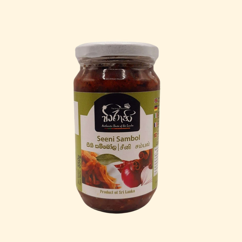 Transfood - Seeni Sambol is a delicious Sri Lankan condiment made with fragrant spices and onions. Perfect for adding a unique flavor to any meal, it's sure to enhance your taste experience. Made from all-natural ingredients, this condiment is a healthy and flavorful addition to any menu.