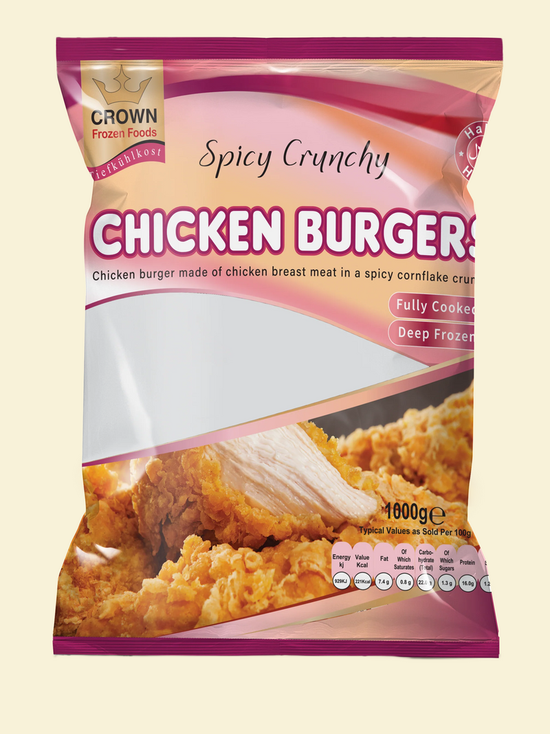 Crown Foods Spicy & Crunchy Chicken Burger Petty