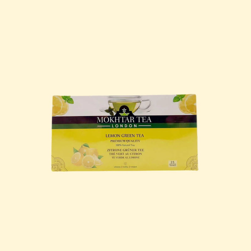 Mokhtar Tea Lemon Green Tea 25 Tea Bags - 50g