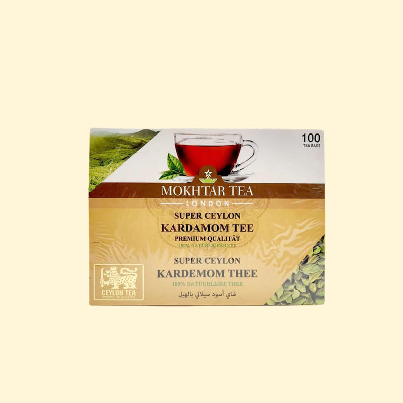 Mokhtar Tea Super Ceylon Cardamom Tea 100 Tea Bags - 200g