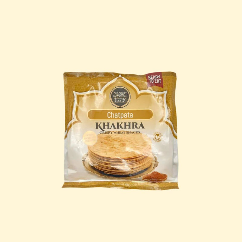 Heera Chatpata Khakhra Snacks are a delicious snack-time treat. With 180g of crispy wheat, they’re sure to satisfy those craving munchies and pack a flavorful punch. Perfect as an accompaniment to your favorite meal or just as a snack on their own - get your crunch on!