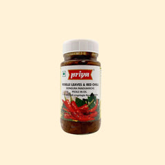 Priya Roselle Leaves and Red Chilli Pickle in Oil 300g