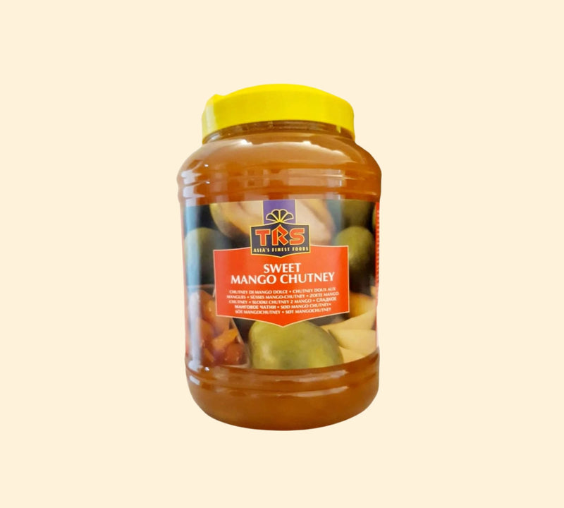 Make your next meal a fiesta of flavor with TRS Mango Chutney! This delicious 5Kg jar is perfect for adding a unique zing to any dish. Tip: serve alongside samosa or dosa for the ultimate taste sensation! Spice up your life (and your menu) with this tantalizing treat.