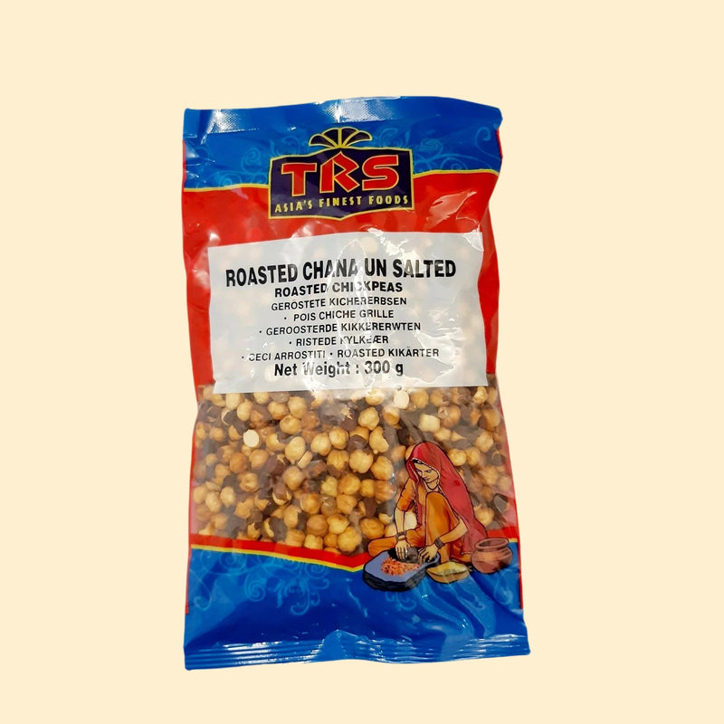 Treat yourself right with TRS Roasted Chana Unsalted -- it's the perfect snack for a night in (or out!). Enjoy the delicious, nutty flavor of these roasted chickpeas, with no added salt, to satisfy cravings in the most satisfying way. Snack on!