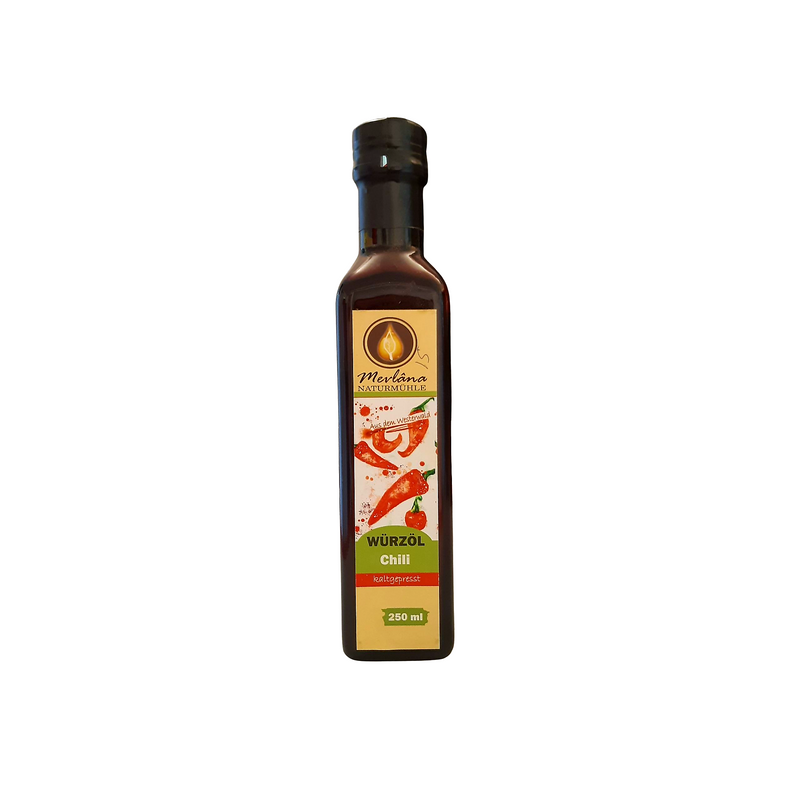 Upgrade your cooking with a kick of zesty zing! Mevlana's Spice Oil Ginger (Würzöl Chili) adds a fiery flavor to any dish - perfect for adding just enough heat to your favorite recipes. So bring on that chili flavor and enjoy a mouth-watering taste explosion!